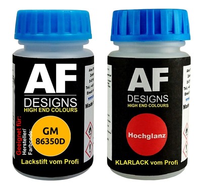 Lackstift für GeneralMotors 86350D Wheatland Yellow + Klarlack je 50ml Autolack 
