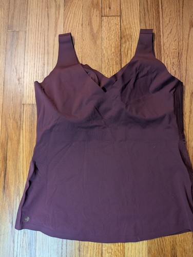 Honeylove LiftWear Shaping Cami Tank Top Adjustable Straps Wireless Maroon 1X - Picture 2 of 3