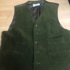 Margaret Howell Corduroy Button Vest Olive Green Size F Back Belt