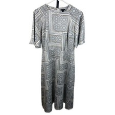 Ann Taylor Women's Size 4 Geometric Print Short Sleeve Midi Dress