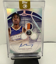 Topps 2025-26 Three Rasheer Fleming Suns Rookie 3 Patch Auto RPV-RF /49