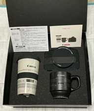 Canon Premium Gift Box Lens shaped Mug Tumbler and Coaster Set Rare Limited