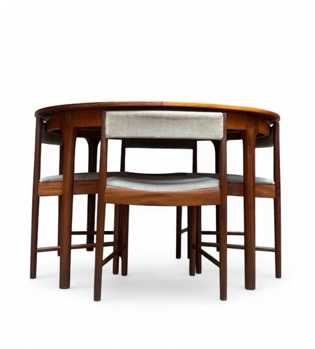 MCINTOSH TEAK DINING TABLE AND CHAIRS SPACE SAVER MID CENTURY RETRO C1960s