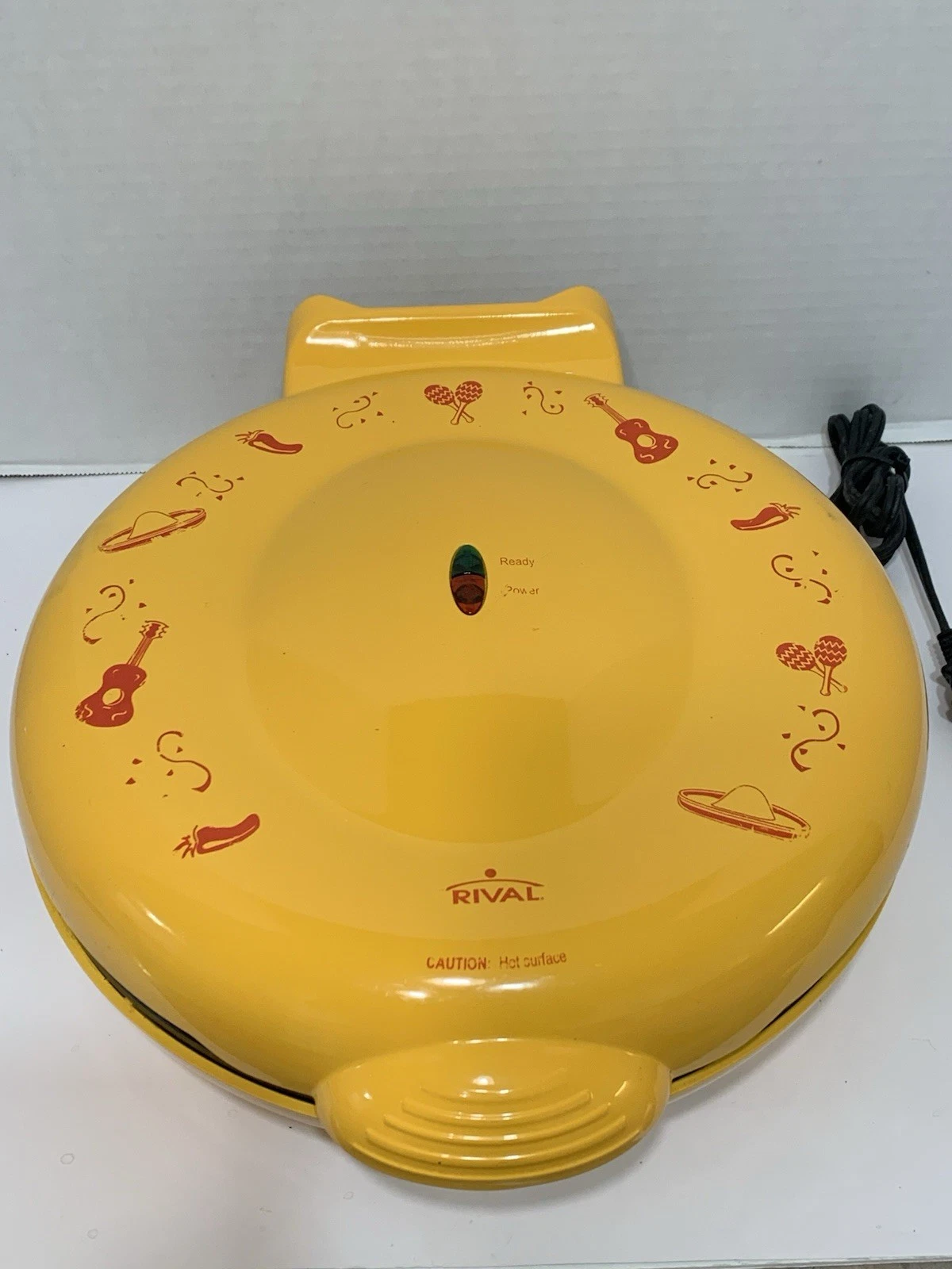 Rival 12” Yellow Quesadilla Maker Southwest Style QM100 Great Condition Tested