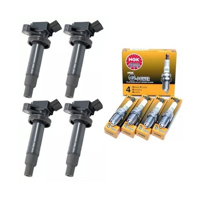 Ignition Coil Pack UF247 & NGK Platinum Spark Plug Replacement For Toyota Cor...