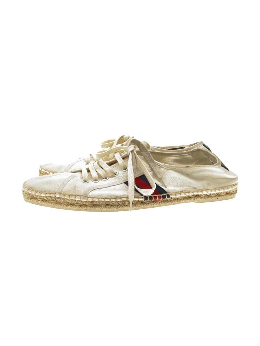 Chaussures plates Gucci espadrilles cuir blanc occasion