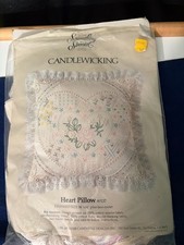 Something Special Candlewicking Heart Pillow 14x14  80137 NEW
