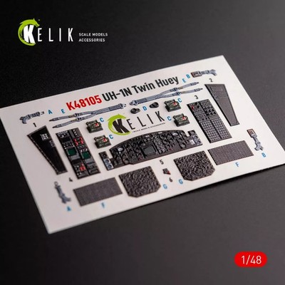 1/48 Interieur 3D Decal Set für UH-1N Kitty Hawk Cockpit Instrumententafeln