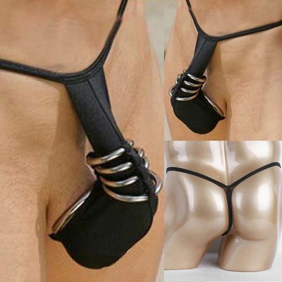Sexy-Herren G-String Slips Unterwäsche Penisscheide Hodensack Ring Tanga Dessou