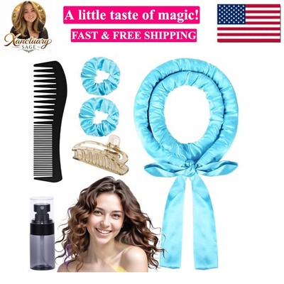 Satin Heatless Curls Overnight Hair Curlers to Sleep in Heatless Curling Rod ...
