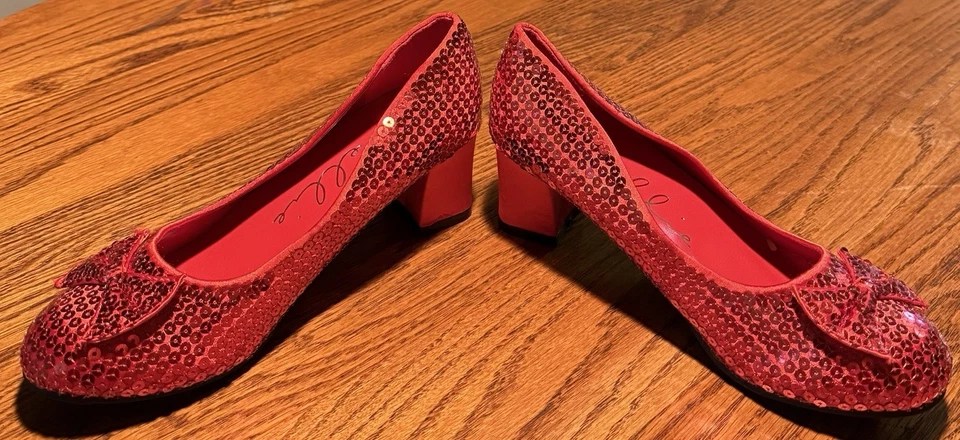Ellie Shoes Womens 6 Ruby Red Slippers Sequin Holiday Party Dorothy Costume Judy - Image 4 of 4