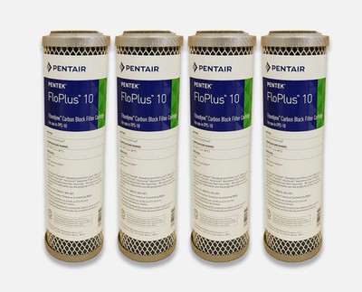 Pentek/Pentair FloPlus 10 Kohleblock Wasserfilter 0,5 Mikron 10 Zoll - 4er Pack