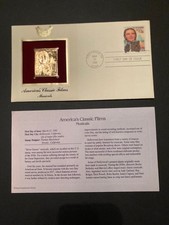 US 22kt 1990 gold replica stamp FDC 'US Classic Films Musicals' Lot 288