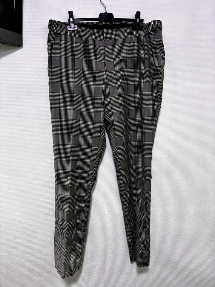 Tom Ford Pantalon Droit Costume A Carreaux Noir Et Blanc - Photo 1/4