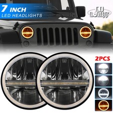 Paar 7 Zoll LED Scheinwerfer Für Land Rover Defender 90/110 Jeep Wrangler TJ JK
