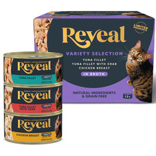 Reveal Natural Wet Cat Food, Fish  Chicken in Broth Variety Pack, 12 x 2.47 oz