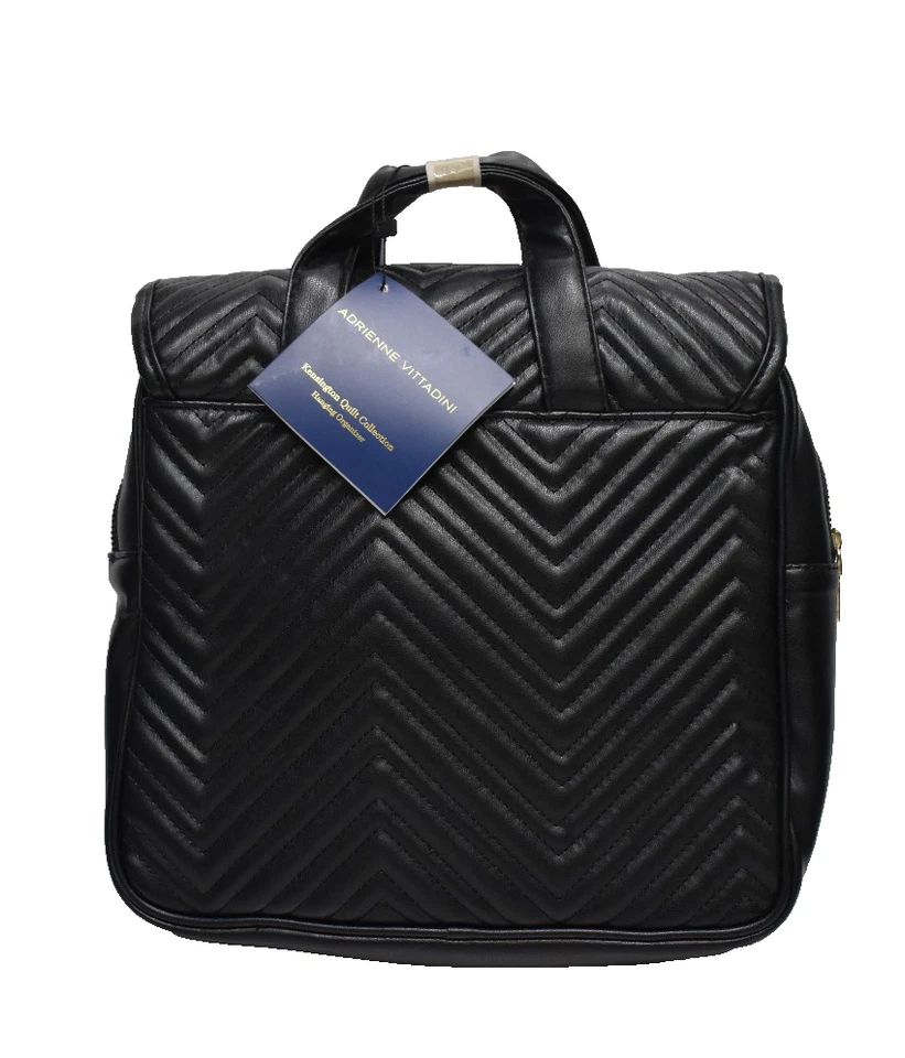 Adrienne Vittadini 悬挂式隔夜旅行化妆化妆包盒黑色全新! — 第 3/4 张图片