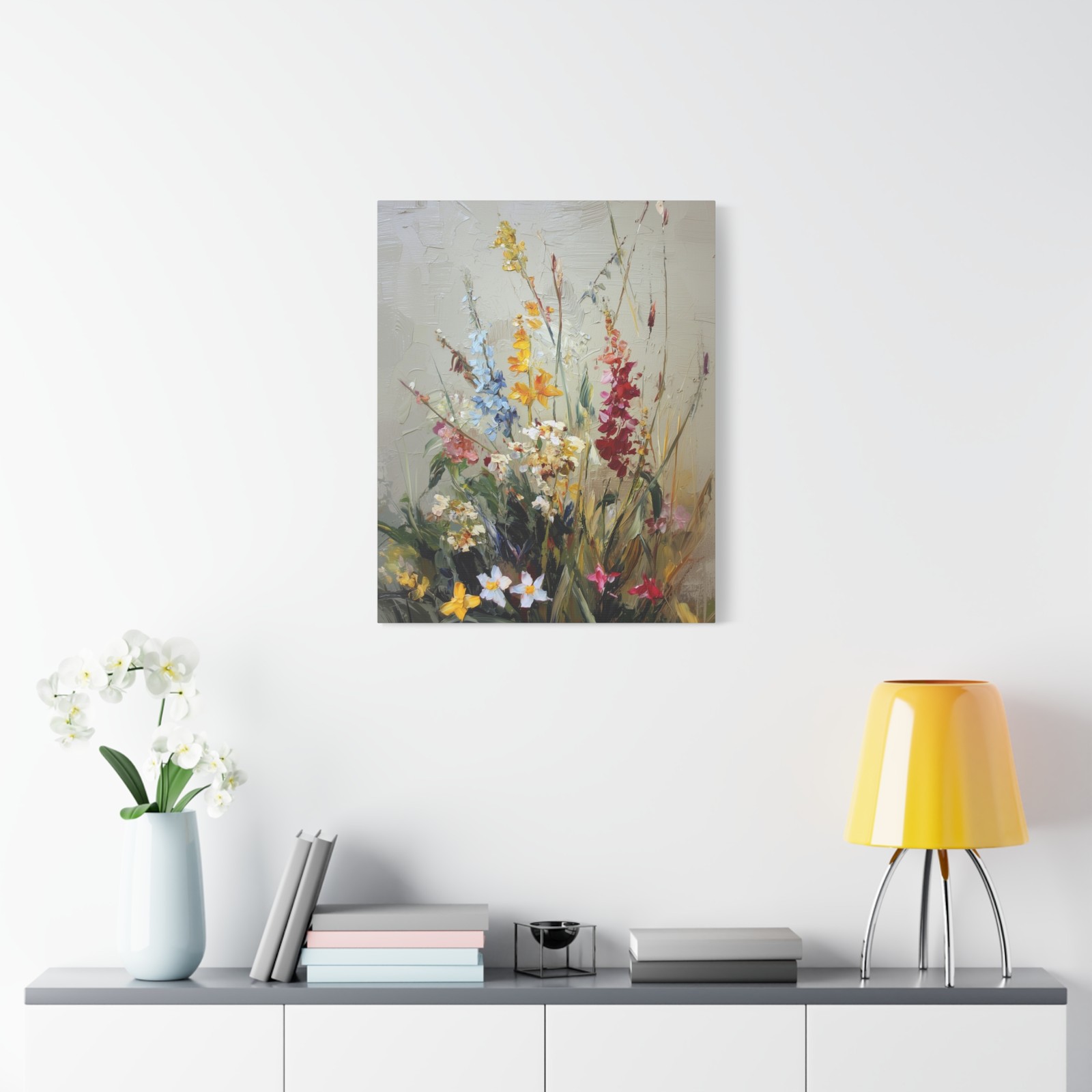 Canvas Print, Vintage Botanical Wildflowers, Floral Art Decor, Matte Stretched