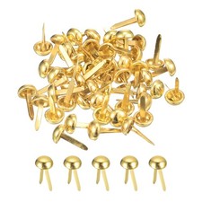 200Pcs Bag Feet Stud Spike, 6mm Round Purse Nailheads Spike, Gold
