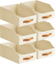 Fabric Storage Bins for Organizing - 6 Pack Large Trapezoid Collapsible Storage