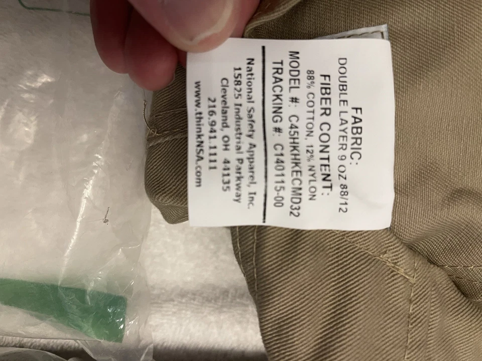 National Safety Apparel 40 Cal Arc Flash Bib.Mediums(Khaki). - Image 3 of 3
