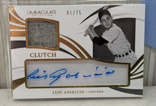 Luis Aparicio 2021 Immaculate Gold 1/75 Clutch Memorabilia Auto Patch HoF MLB 