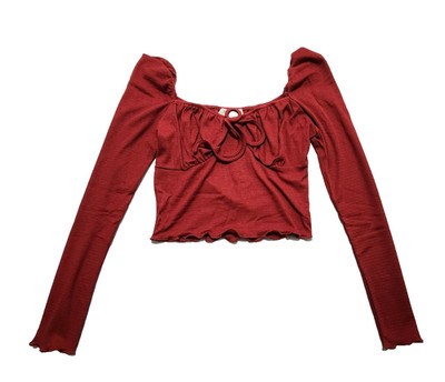 Bear Dance Womens Sholder Off Top Shirt Burgundy Size Large