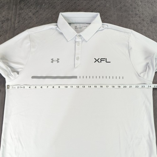 XFL Football Shirt Polo Under Armour Gray Short Sleeve Loose Fit Men XL - Picture 6 of 9