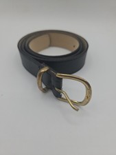Men’s Belt Size 36 Antique Vinyl on Genuine Bonded Leather USA Made Black