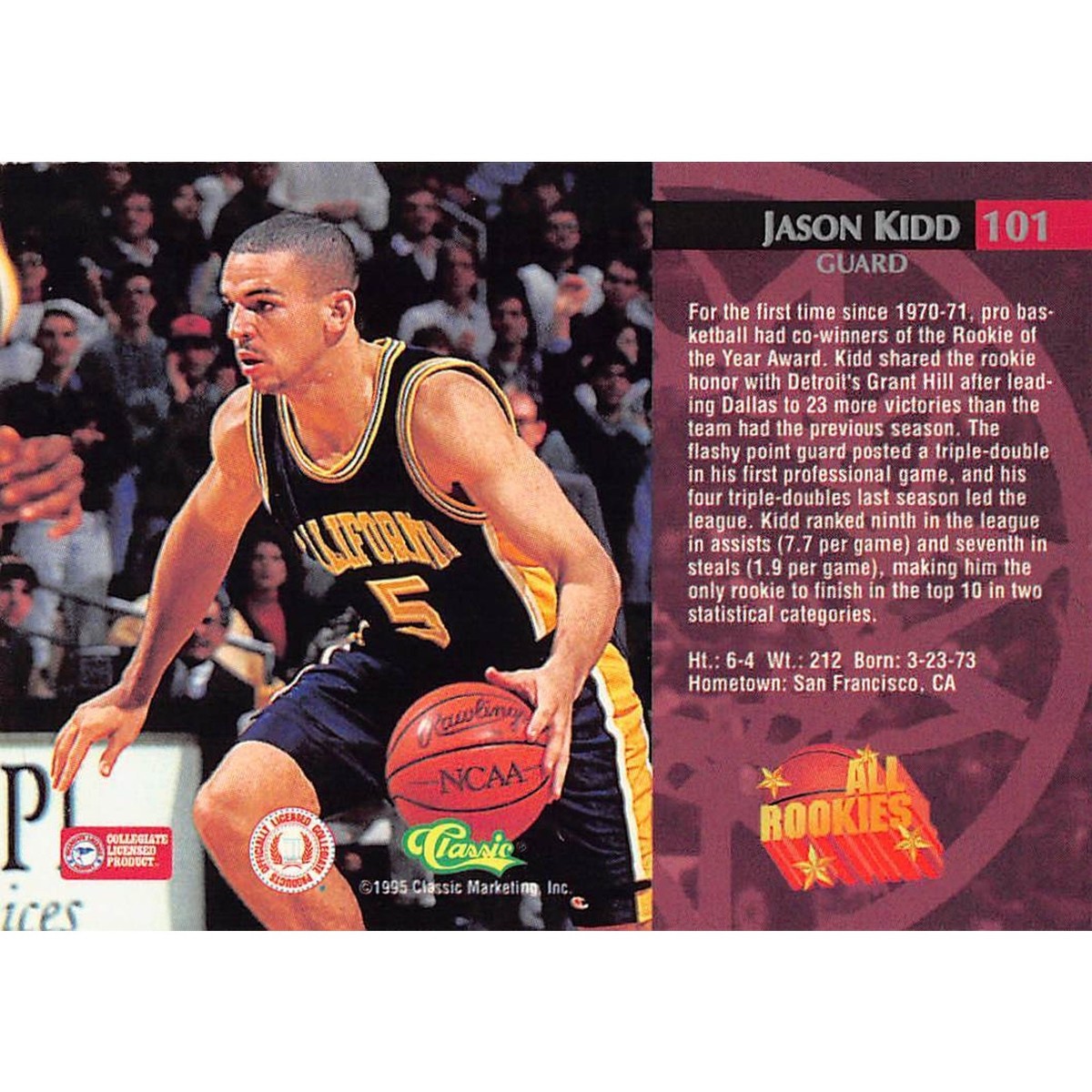 1995 Classic Rookies #101 Jason Kidd Autograph Edition | eBay