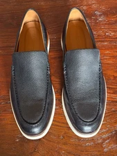 NEW Allen Edmonds CARSON Venetian Loafers, Black Pebble Grain, Men's 9.5 D