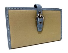 NICE Coach Y2K Vintage Soho Buckle Mini Travel Canvas Photo Album Blue Leather