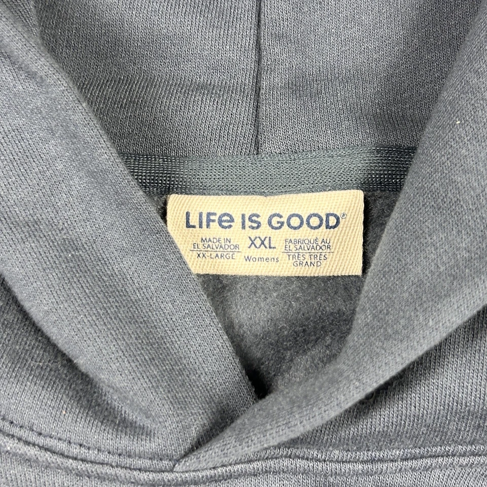 Sudadera con Capucha Life Is Good para Mujer XXL Azul Logo Sol Gráfico Pullover Foto 4 de 4
