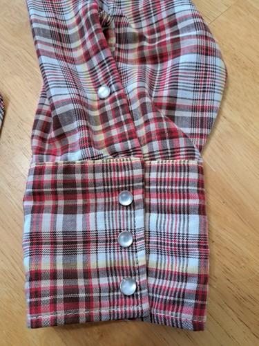Vintage JC PENNEY Big Mac Plaid Men's Shirt Size M? Pearl Snaps SEE MEASUREMENTS - Picture 8 of 12