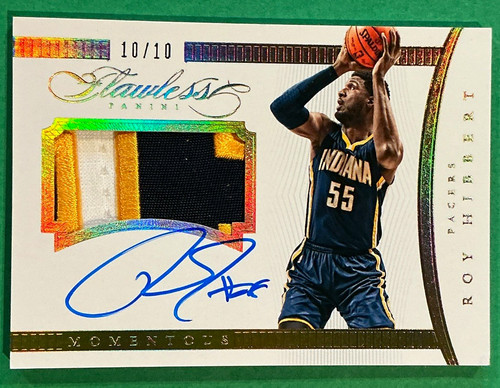 Panini 2014-15 Flawless Momentous Roy Hibbert Pacers Patch Auto MA-RH /10