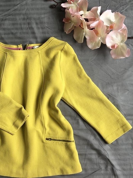 Women Boden Sweater Yellow Cotton L