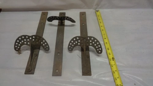 LOT of 3 - Antique Cast Iron & Steel Roof Snow Catcher Stops Snowbirds