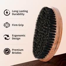 360 Curved Wave Brush for Men Beard - Soft Hard Palm Wave Hair Brushes Wave...