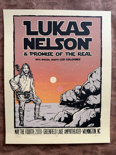 Lukas Nelson & Promise of the Real Poster Signed #/100 Star Wars Wilmington NC