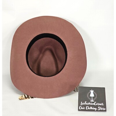 NWOT Brooklyn Hat Co.Deep Dusty Rose Felt Boho Fedora 