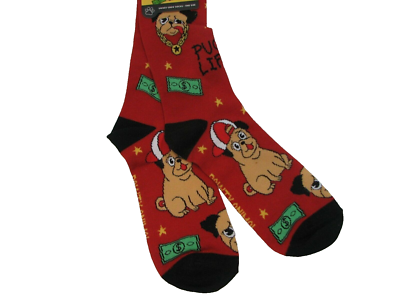 Pawty Animal Unisex Crew Socks Pug Life Dog Print Funny Novelty