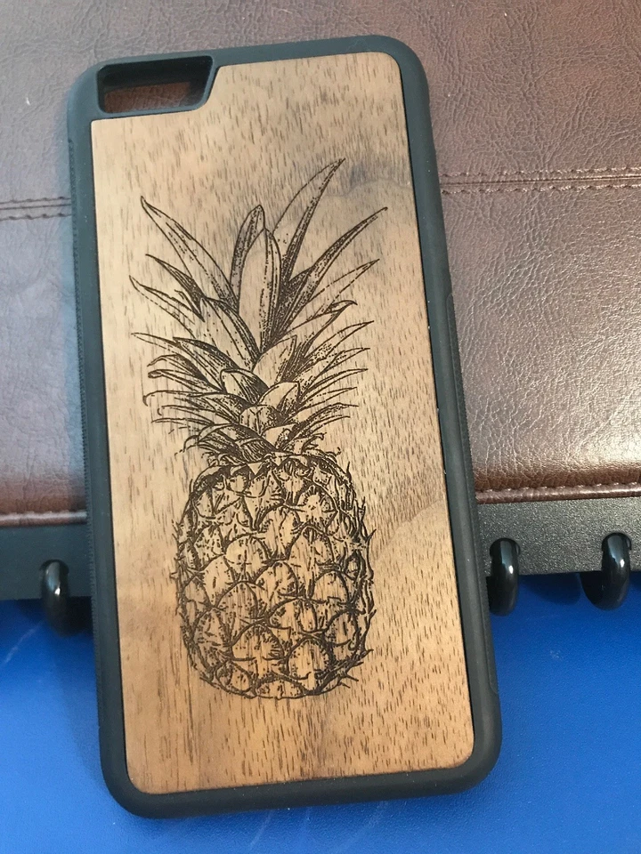 Funda protectora de madera grabada tallada natural de lujo para iPhone 6s/6+/7+. UE Foto 2 de 4