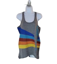 NWT CHASER L Grey One Love Pride Racerback Tank Top Women