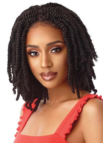 OUTRE X-PRESSION TWISTED UP LACE FRONT PERÜCKE - STRAIGHT BOMB TWIST 14" #1B OFF BLK