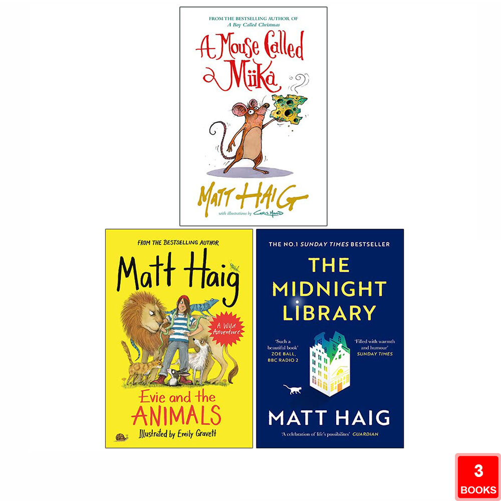 Matt Haig Collection 3 Books Set Evie Animals, Midnight Library, Called Miika