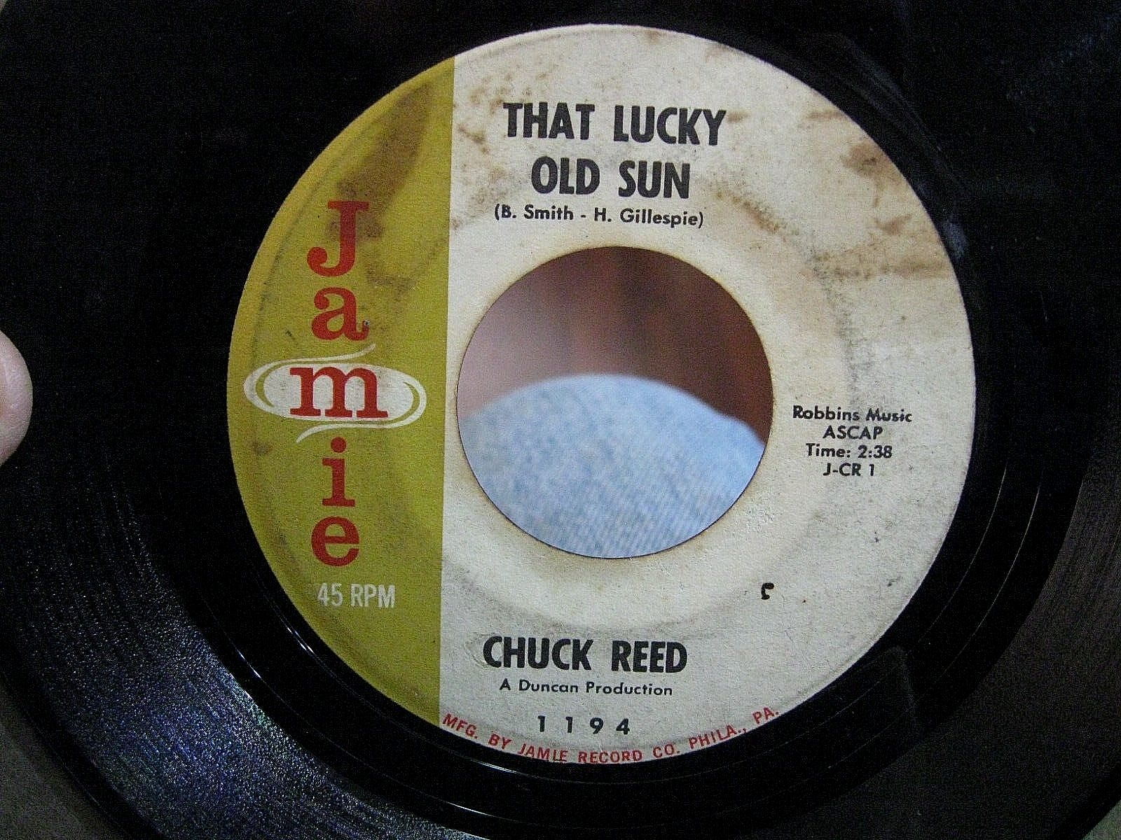 Chuck Reed 45 Vintage 1961 FUNK SOUL Pop So Long & That Lucky Old Sun ...