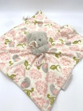 Blankets Beyond Security Blanket Gray Teddy Bear Pink Bird Floral Paci Holder
