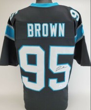 DERRICK BROWN Signed Carolina Panthers Custom XL Jersey (JSA Basic COA)