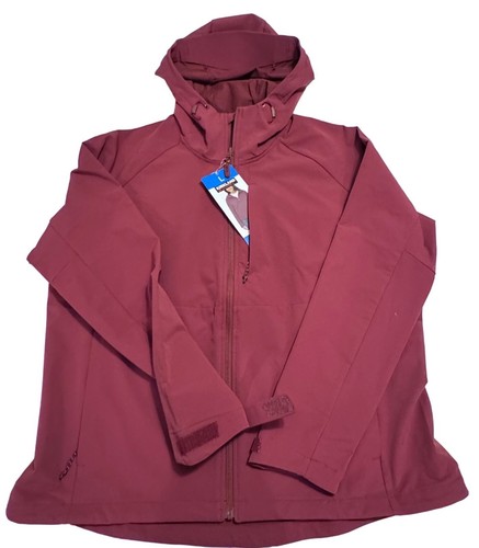 Kirkland Womens Large Red Jacket Windbreaker Water Repellent Hooded Rain Coat - Picture 13 of 13