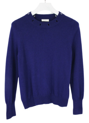 Sandro Sweater Womens Small Sweater Wool Cashmere Round Neck Knitted Blue